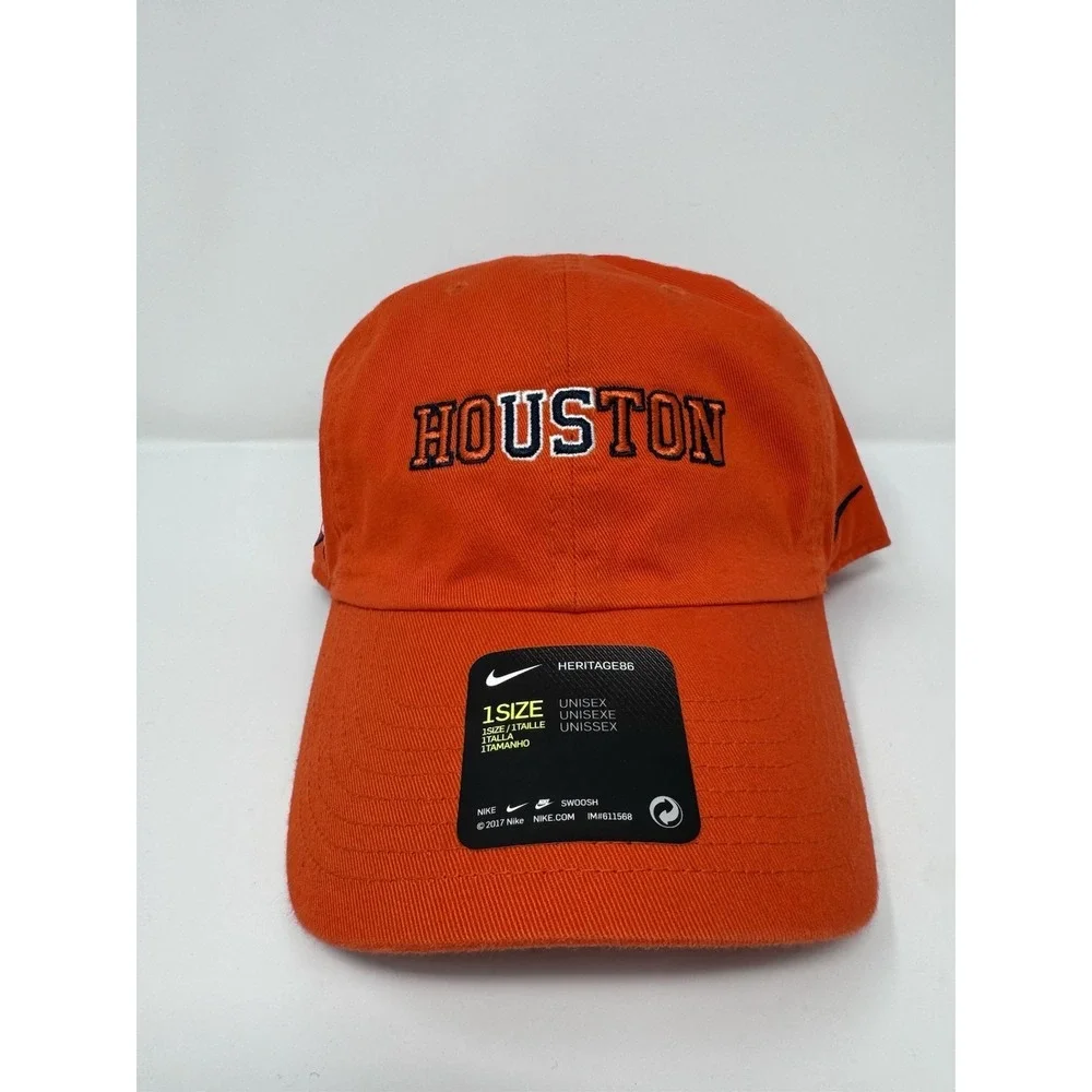 Nike Houston Astros Heritage86 Hat Adjustable Baseball Cap Orange Men MLB